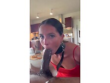 White Tied Leashed Obedient Slut Sucks BBC Blowjob