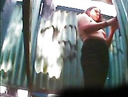 Girl in beach cabin showed tits and pussy hot views