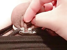 Precum In Chastity Cage