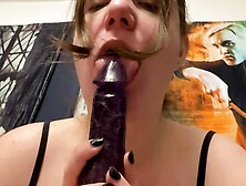 Super sensual dildo blowjob,  deepthroat and real tears!