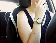 Pure joy in the car whilst driving I masturbate and play with my see