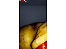 Anal gape with huge toy