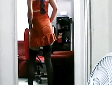 Andressa - Brazilian Cd In Orange Dress