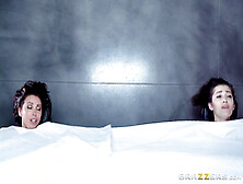 Big ass horny sluts Dani Daniels and Nikki Benz 4some sex video