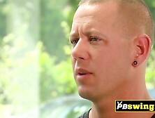 Daring sexy couple tries swinging for the first time.  American swinger couples on national TV.