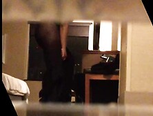 Under door-Nude woman on the phone walking