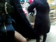Supermarket Flasher Cums on Lady's Coat