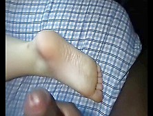 Fucking Sleepy Amateur Womans Sexy Feet With My Huge Black Cock