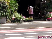 Petite japanese florist pussyfucked in store
