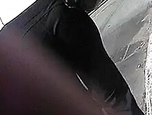 Voyeur Yoga panties walking on street