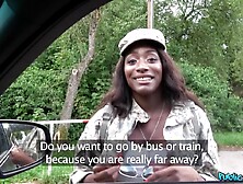 Public Agent - Black Female Soldier Bangs Large White Rod Outside in Public Place