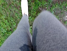 Nicoletta Gets Her Yoga Pants Completely Wet In A Public Park - Extreme Pee Exposed