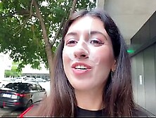 I love to Walking Covered in Cum ! Please Cum on my Face! - Public Cumwalk on Street