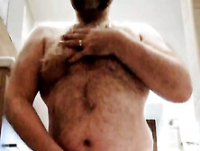 Hairy Daddy Bear Wank On My Knees Showing Off Hairy Chest And Belly