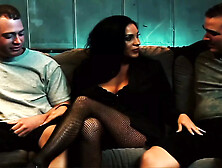 Dark Haired Beauty Gets Double Penetrated by Two Big Dicks