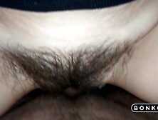 Hairy Pussy Fucked Hard with a Big Cock and Filled
