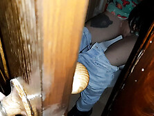 I heard moans from the toilet and spied on my stepsister