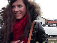 Pulled euro hottie shows her petite tits