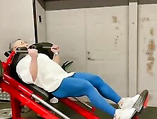 A Chinese Muscle Man Workout With Sexy See-Through Tights