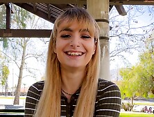 Real Teens - Sexy Teen With Bangs Evie Christian Does Her First Porn Scene