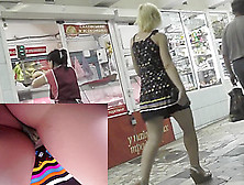 Cameraguy Tries To Film Energetic Blonde's Upskirt View