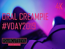 #vday2019 Oral Creampie Valentine's Day,  Blowjob With Synthwave 4K 2160P