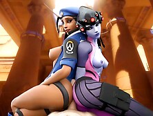 Ana Amari And Widowmaker Rub Their Butts