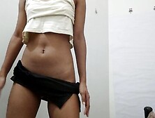 Indian hottie showing her nude body next to strict family function