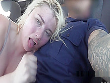 Blonde Deep Throats Cops Cock Outdoors