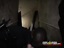 Bisexual Fems Ride Big Black Cock At The Crime Scene