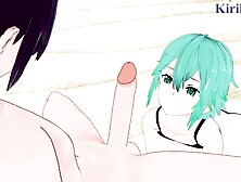 Sinon (Shino Asada) and I have intense sex on the beach.  - Sword Art Online Cartoon four
