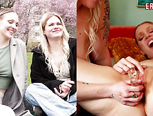 Blonde Lesbians Nina & Emma - Real Date Turns Hot with Anal Fingering & Moaning