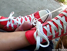 Huge Double Public Cumshot On My Chucks In The Park - Sex Movies Featuring Yummycouple