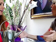 BLOND STEPMOM BANQUET SIZZLING SCISSORING ACTION