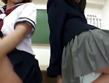 Asian Schoolgirls Play With Each Others Cunt In Class