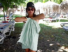 StepMom Seduces StepSon by showing Titties and Vagina in a AquaPark. Public Bj