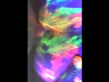 Horny Housewife Gets Sexed and Plays in Glow in the Ebony Paint