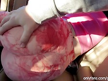 Grabbing Large Butt Step Sister with Juicy Twat Thru Leggings