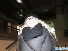 HornyAgent uber-sexy dame in glasses in romped on public stair c