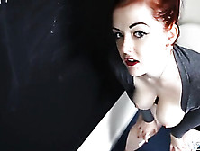 Teacher takes her big tits out of a sweater