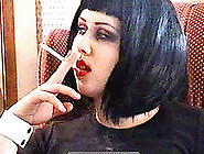 Goth girls smoking in fetish video