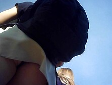 Upskirt Schoolgirl Skirt Barely Covered Her Ass!