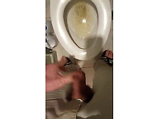 Mister Penis Taking A Piss In The Toilet