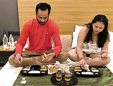 Step daughter seduced her step dad to fuck her pink pussy sucking big dick riding on monster cock