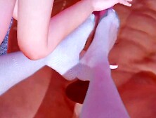 Chick gives a footjob and gets fucked in 3D adult cartoon