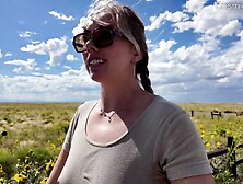 Boobs out in Desert… Undressed Trip Vlog!! w Masturbating