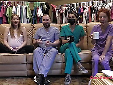 9 Month Pregnant Nurse Nova Maverick Lets Doctor Tampa & Nurse Stacy Shepard Play Around With Ultrasound Machine @GirlsGoneGyno.