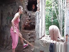 Whipping Slave's Naked Ass While He Keeps Count!