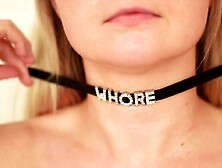 Butplugged obedient thrall cutie takes care of household in stockings, highheels and cuffs