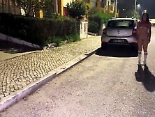 Little hottie naked in public talks to strangers